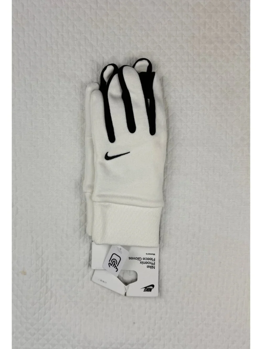 Nike Club Phoenix Fleece Winter Touchscreen Gloves Womens Size Large Black White